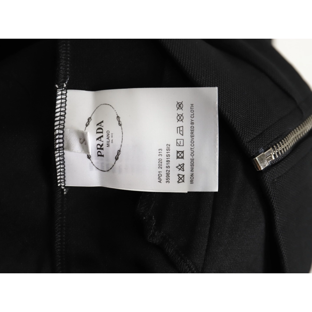 Prada side triangle logo green webbing zipper jacket,Cheap Replica Reps Prada