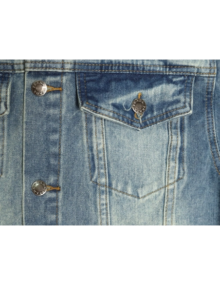 Prada triangle logo washed denim jacket,Cheap Replica Reps Prada