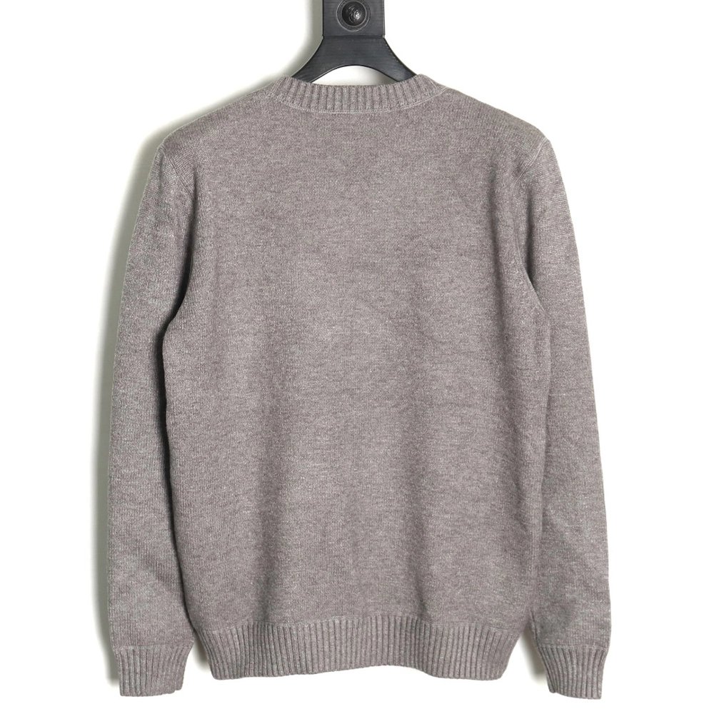 Prada sweater with floral logo on chest TSK1,Cheap Replica Reps Prada