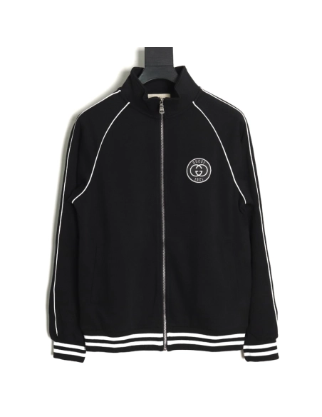 Gucci 1921 Double G Web zipup jacket,Cheap Replica Reps Gucci