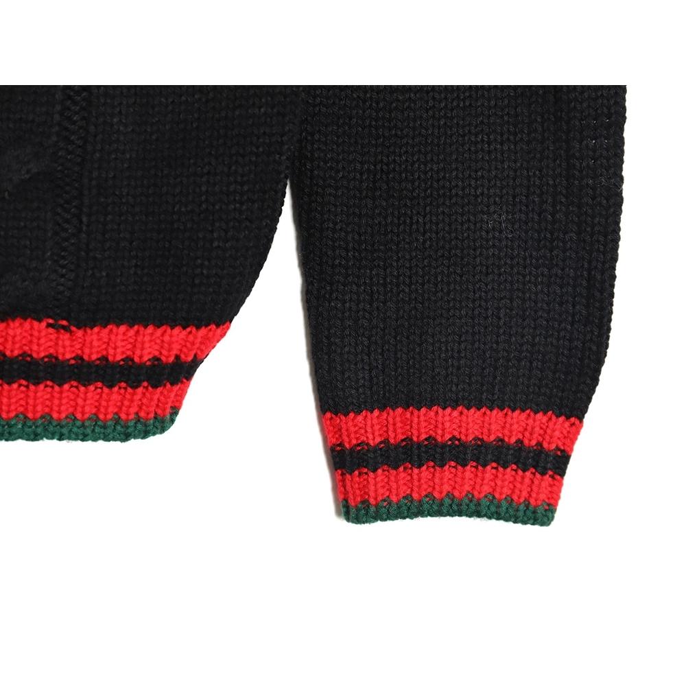 Gucci Red and Green Striped Cardigan Sweater TSK1,Cheap Replica Reps Gucci