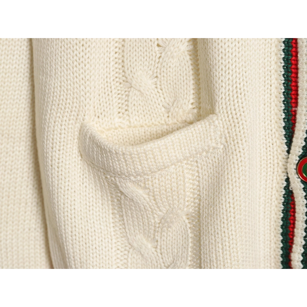 Gucci Red and Green Striped Cardigan Sweater,Cheap Replica Reps Gucci
