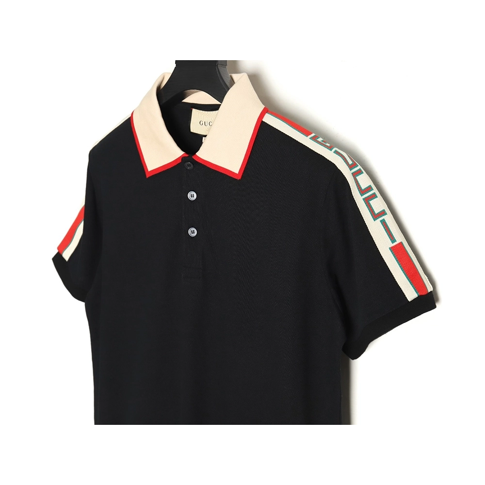 Gucci classic shoulder jacquard webbing Polo short sleeve,Cheap Replica Reps Gucci