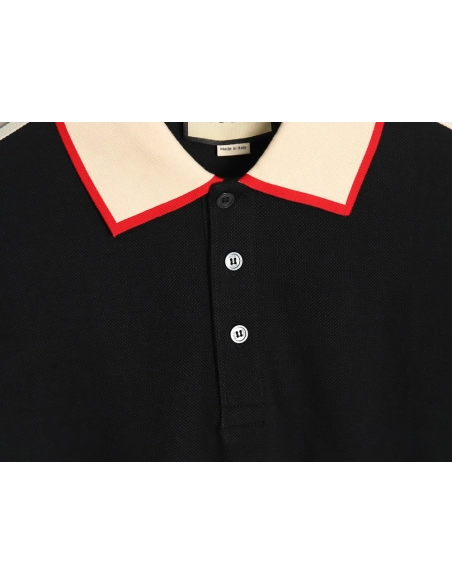 Gucci classic shoulder jacquard webbing Polo short sleeve,Cheap Replica Reps Gucci