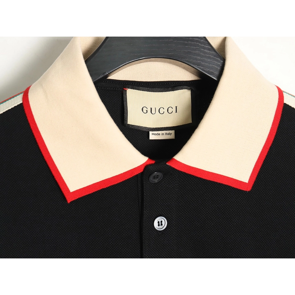 Gucci classic shoulder jacquard webbing Polo short sleeve,Cheap Replica Reps Gucci