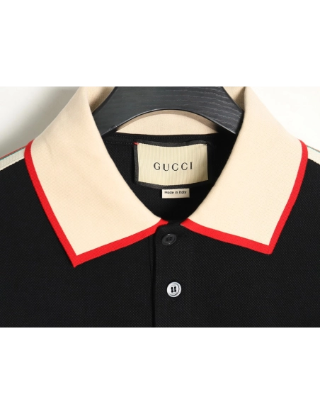Gucci classic shoulder jacquard webbing Polo short sleeve,Cheap Replica Reps Gucci