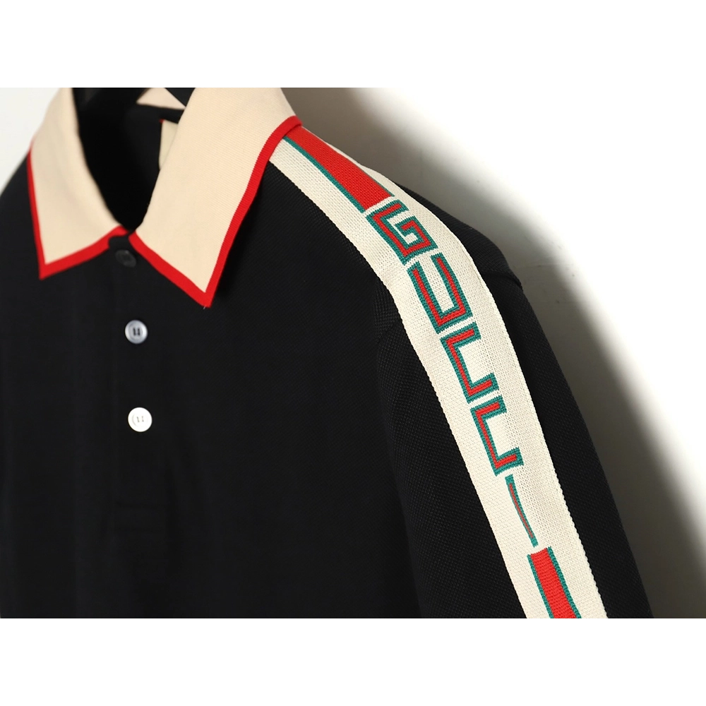 Gucci classic shoulder jacquard webbing Polo short sleeve,Cheap Replica Reps Gucci