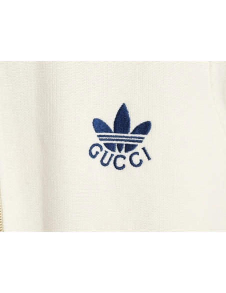 Gucci x Adidas cobranded trefoil embroidered knitted jacket XSL,Cheap Replica Reps Gucci