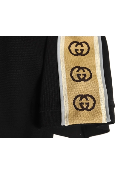 Gucci reflective webbing polo short sleeve TSK1,Cheap Replica Reps Gucci