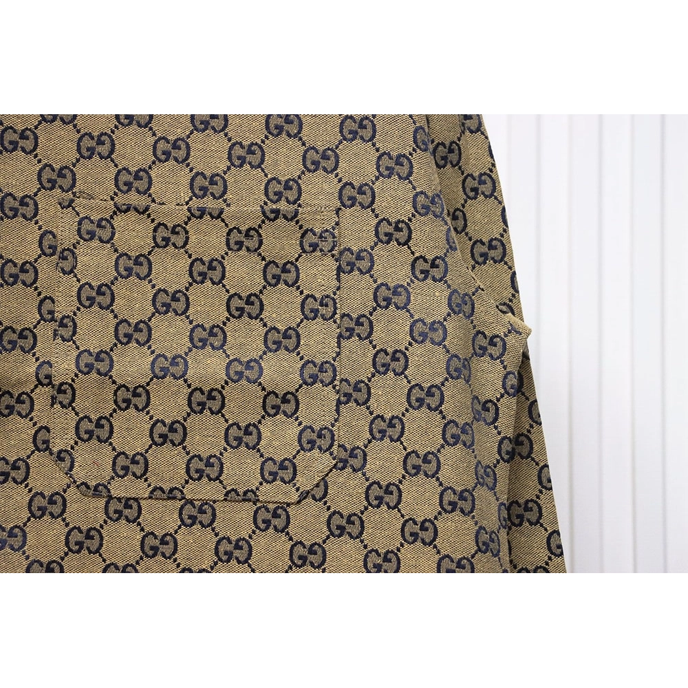 Gucci Double G all over print multipocket lapel jacket TSK1,Cheap Replica Reps Gucci