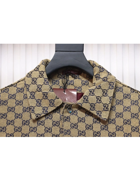Gucci Double G all over print multipocket lapel jacket TSK1,Cheap Replica Reps Gucci