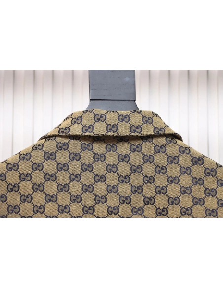 Gucci Double G all over print multipocket lapel jacket TSK1,Cheap Replica Reps Gucci