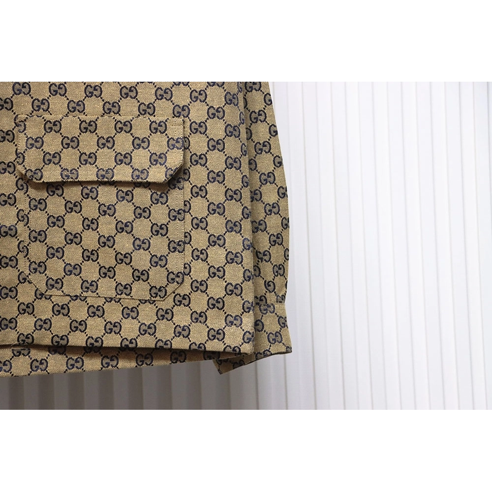 Gucci Double G all over print multipocket lapel jacket TSK1,Cheap Replica Reps Gucci