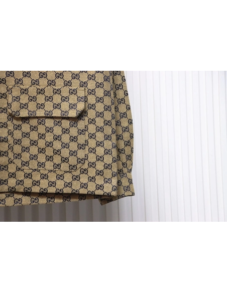 Gucci Double G all over print multipocket lapel jacket TSK1,Cheap Replica Reps Gucci