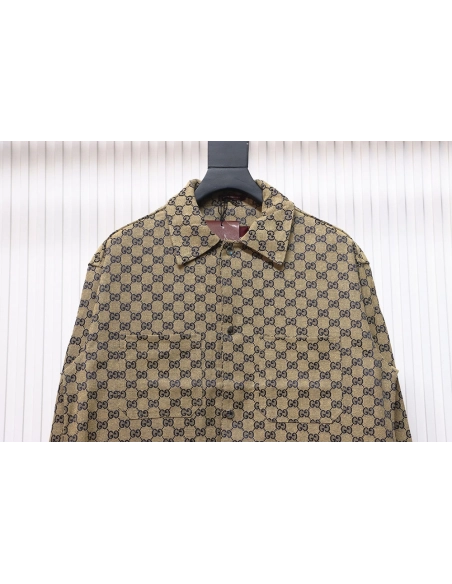 Gucci Double G all over print multipocket lapel jacket TSK1,Cheap Replica Reps Gucci