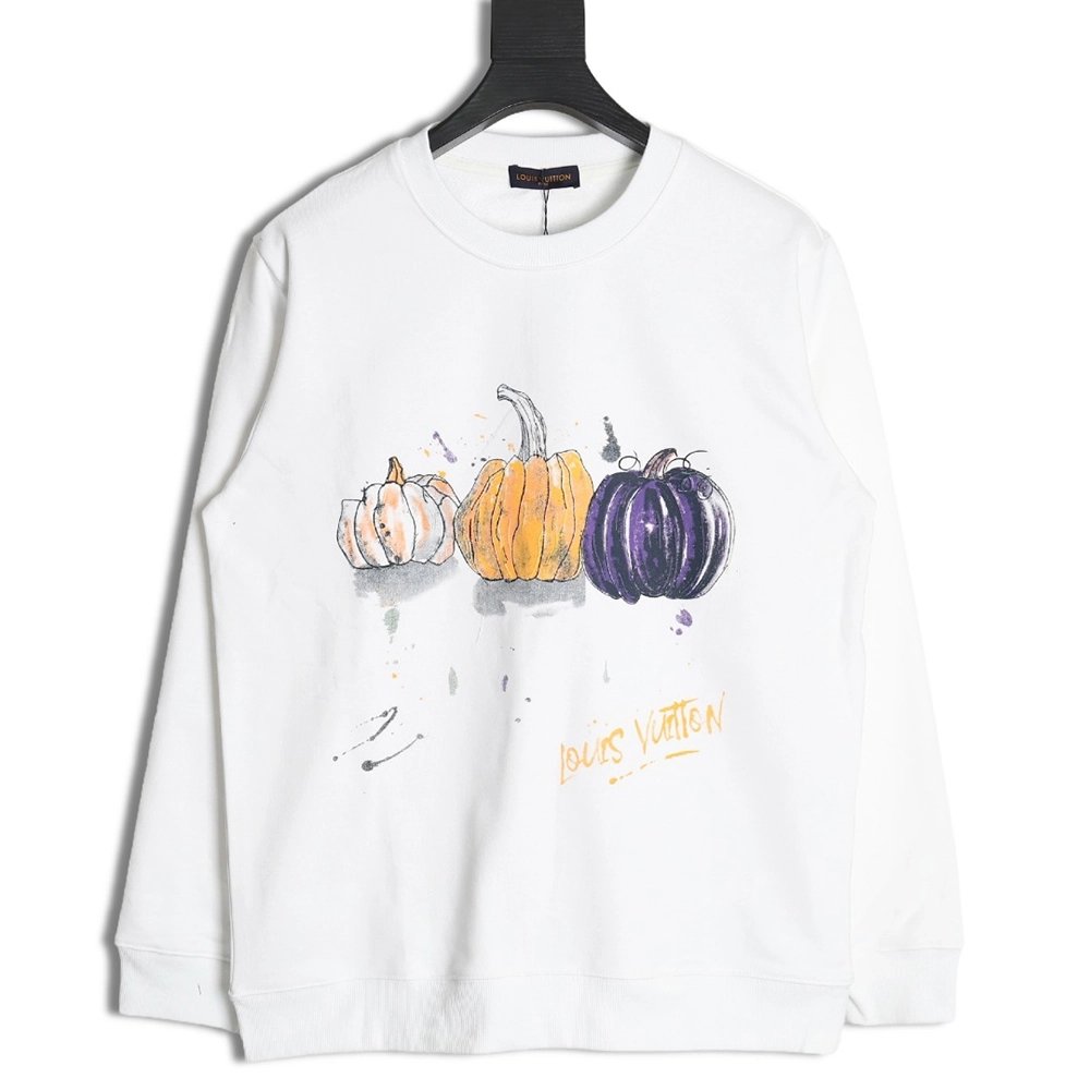 Louis Vuitton graffiti handpainted pumpkin sweatshirt,Cheap Replica Reps Louis Vuitton