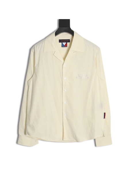 Louis Vuitton Beaded Embroidered Long Sleeve Shirt,Cheap Replica Reps Louis Vuitton