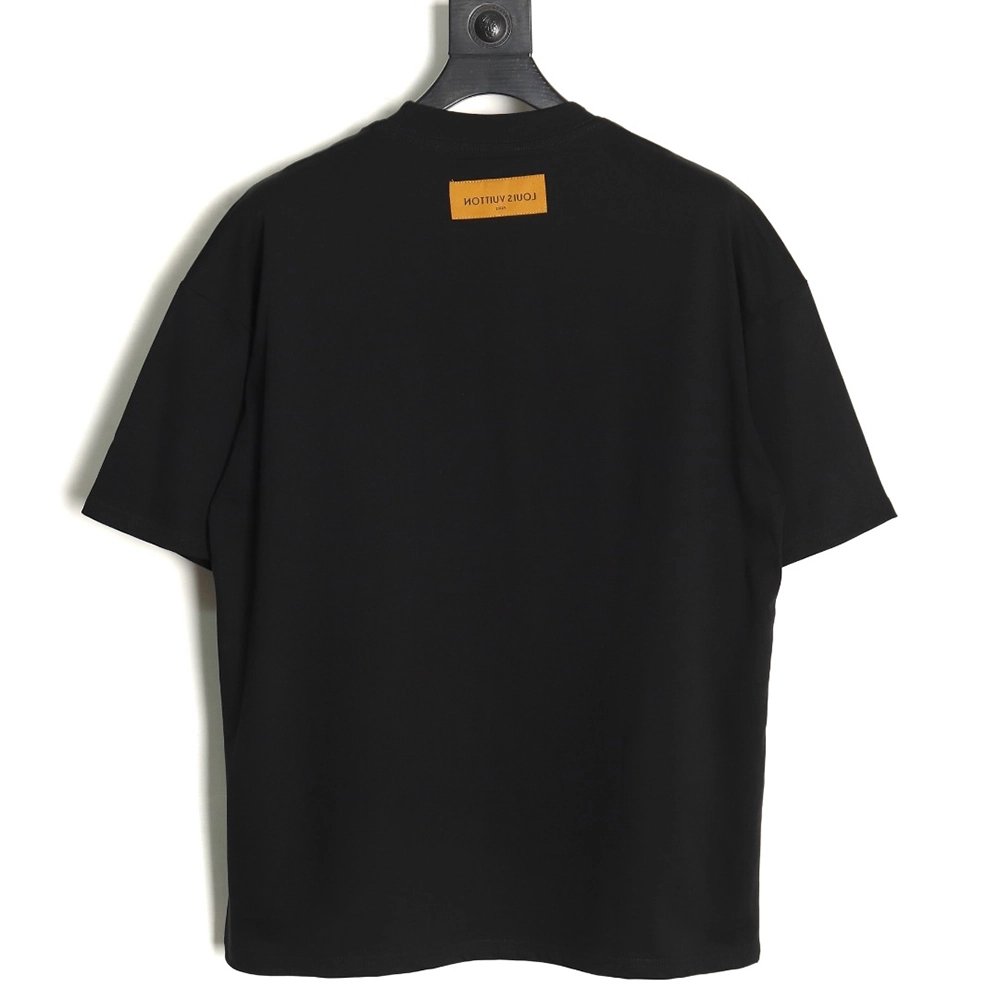 Louis Vuitton big logo monogram embroidered Tshirt TSK1,Cheap Replica Reps Louis Vuitton