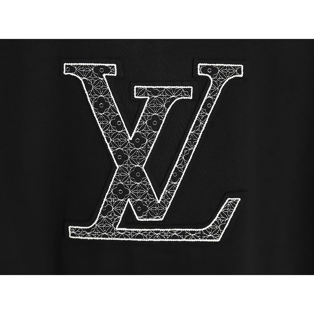 Louis Vuitton big logo monogram embroidered Tshirt TSK1,Cheap Replica Reps Louis Vuitton