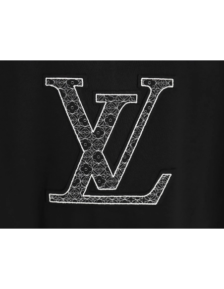 Louis Vuitton big logo monogram embroidered Tshirt TSK1,Cheap Replica Reps Louis Vuitton