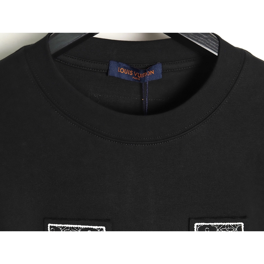 Louis Vuitton big logo monogram embroidered Tshirt TSK1,Cheap Replica Reps Louis Vuitton