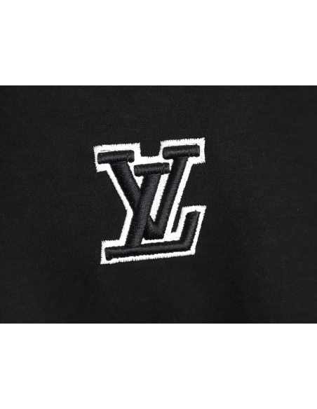 Louis Vuitton contrasting 3D logo embroidered long sleeves,Cheap Replica Reps Louis Vuitton