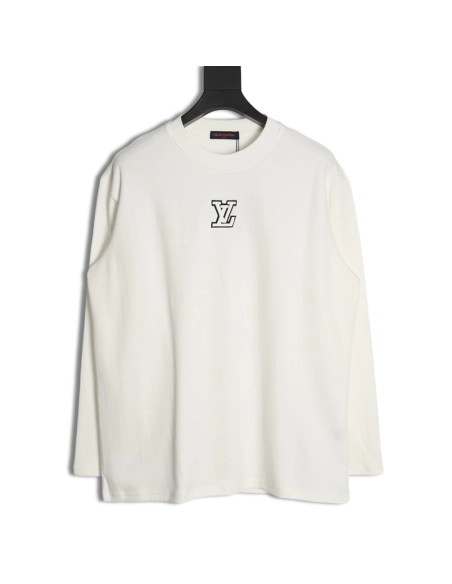 Louis Vuitton contrasting 3D logo embroidered long sleeves,Cheap Replica Reps Louis Vuitton