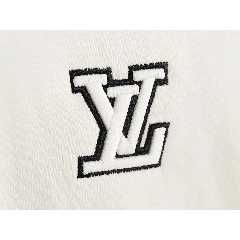 Louis Vuitton contrasting 3D logo embroidered long sleeves,Cheap Replica Reps Louis Vuitton