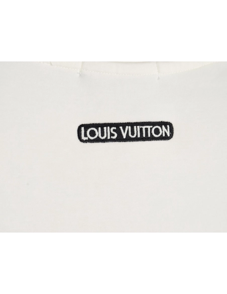 Louis Vuitton contrasting 3D logo embroidered long sleeves,Cheap Replica Reps Louis Vuitton
