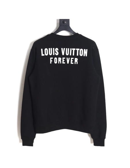 Louis Vuitton Fake Pocket Lettering Print Crew Neck Sweatshirt TSK2,Cheap Replica Reps Louis Vuitton