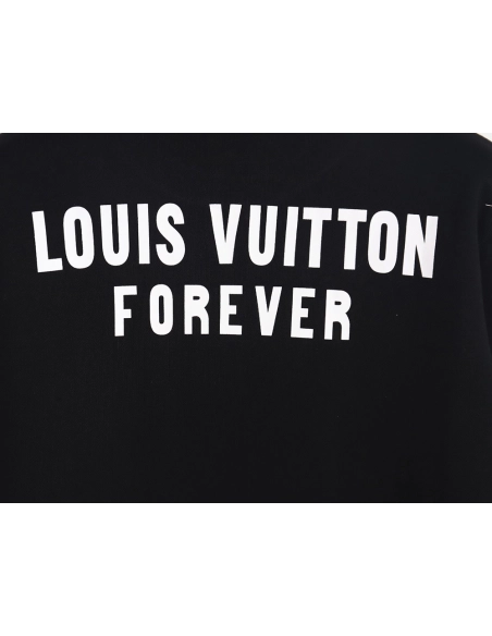 Louis Vuitton Fake Pocket Lettering Print Crew Neck Sweatshirt TSK2,Cheap Replica Reps Louis Vuitton