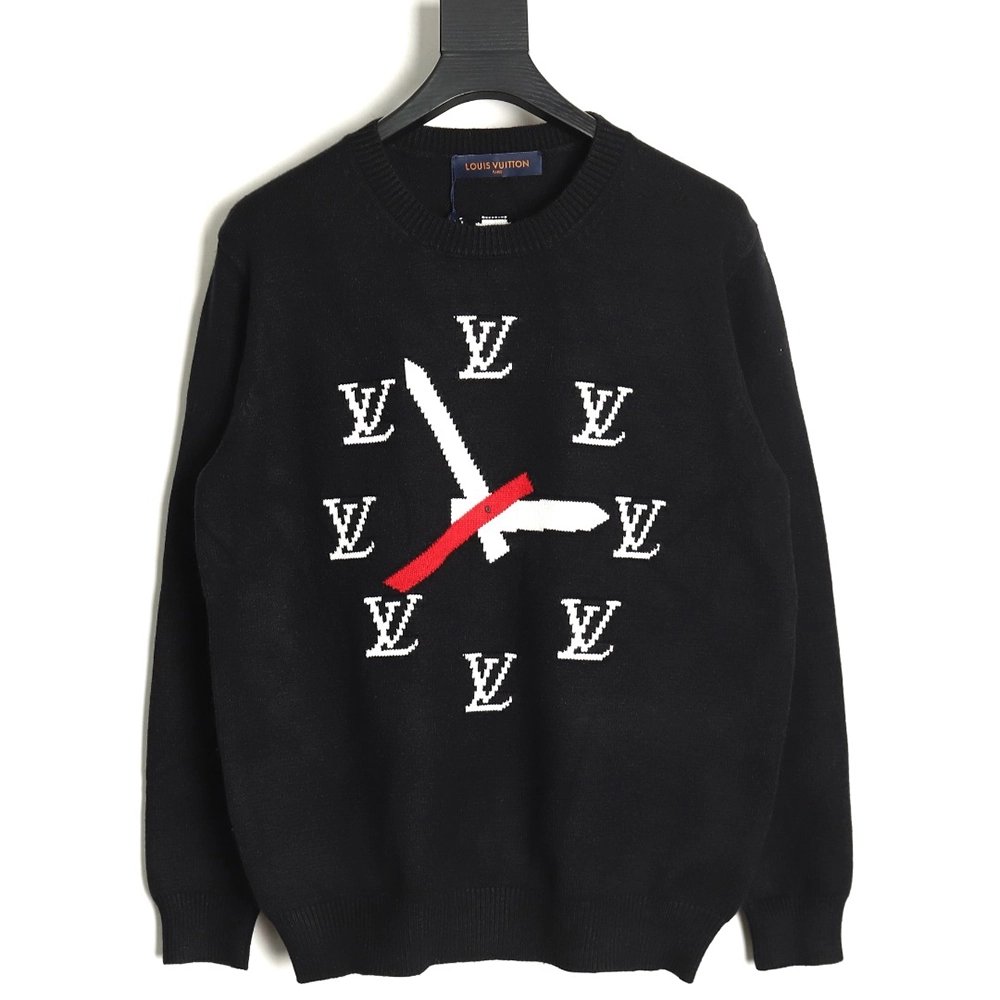 Louis Vuitton clock logo sweater TSK1,Cheap Replica Reps Louis Vuitton