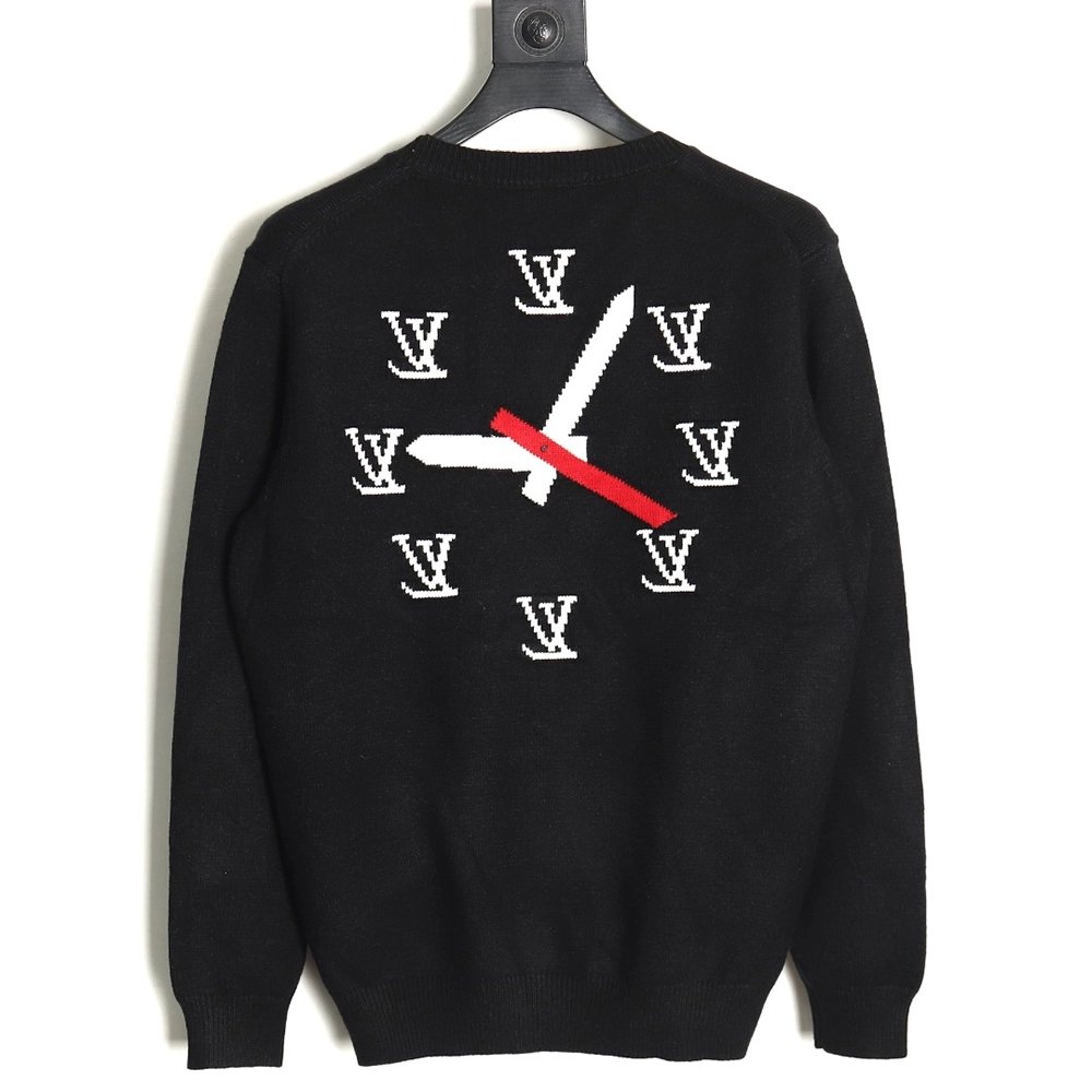 Louis Vuitton clock logo sweater TSK1,Cheap Replica Reps Louis Vuitton