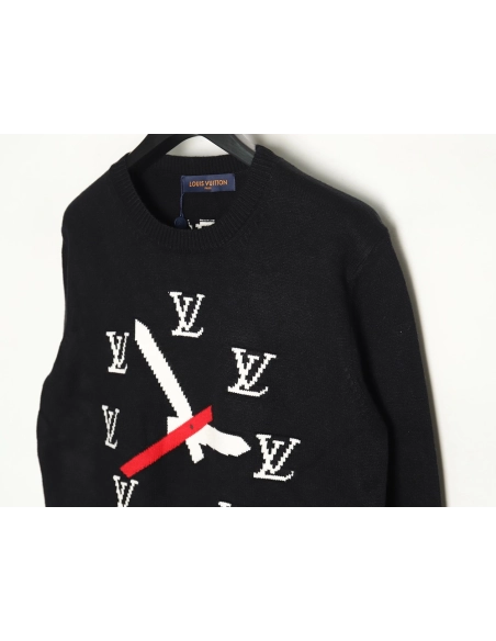 Louis Vuitton clock logo sweater TSK1,Cheap Replica Reps Louis Vuitton