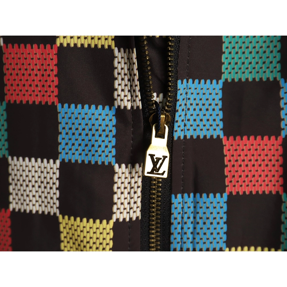 Louis Vuitton Checkerboard Hooded Windbreaker Jacket XSL,Cheap Replica Reps Louis Vuitton