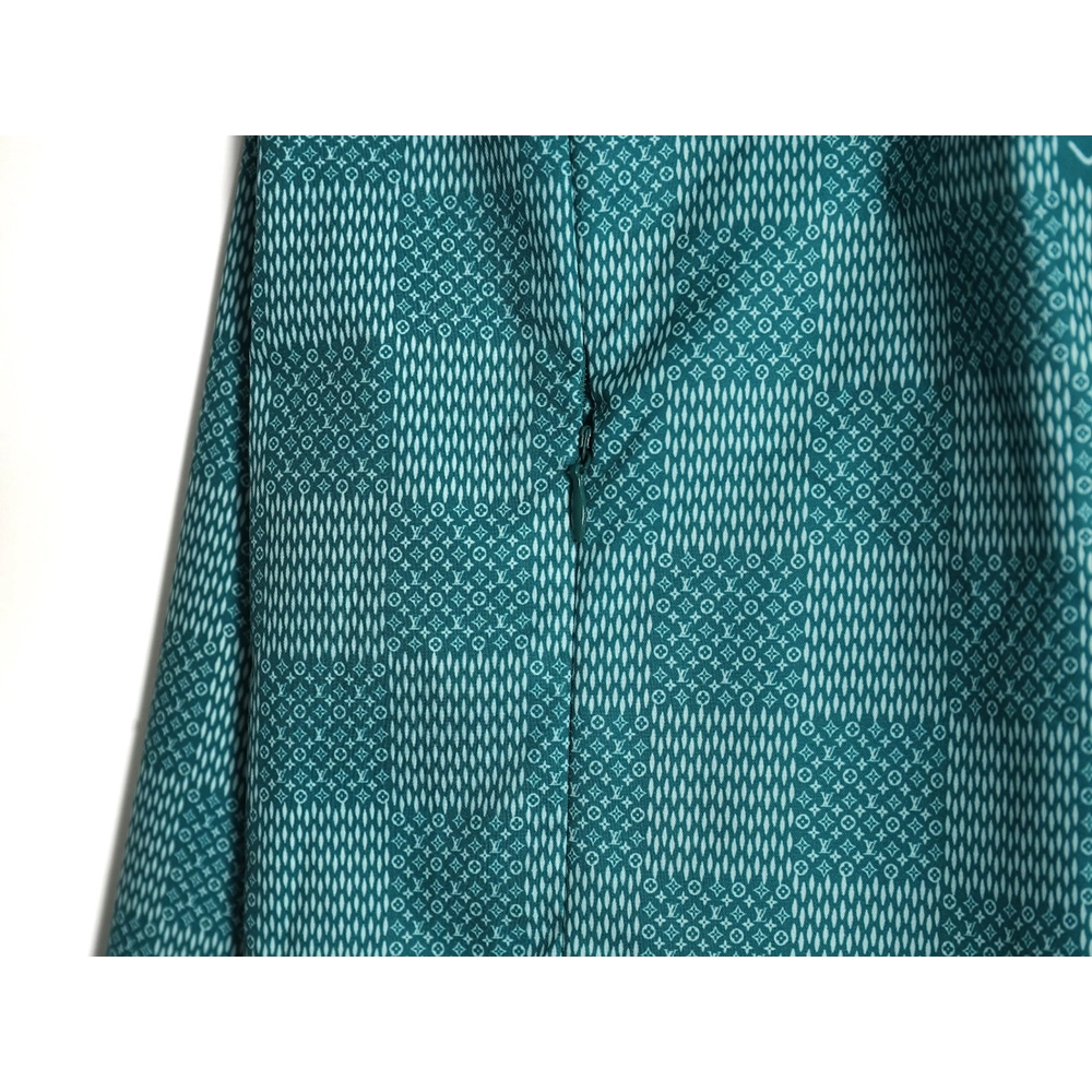 Louis Vuitton Green Checkerboard Hooded Windbreaker Jacket XSL,Cheap Replica Reps Louis Vuitton