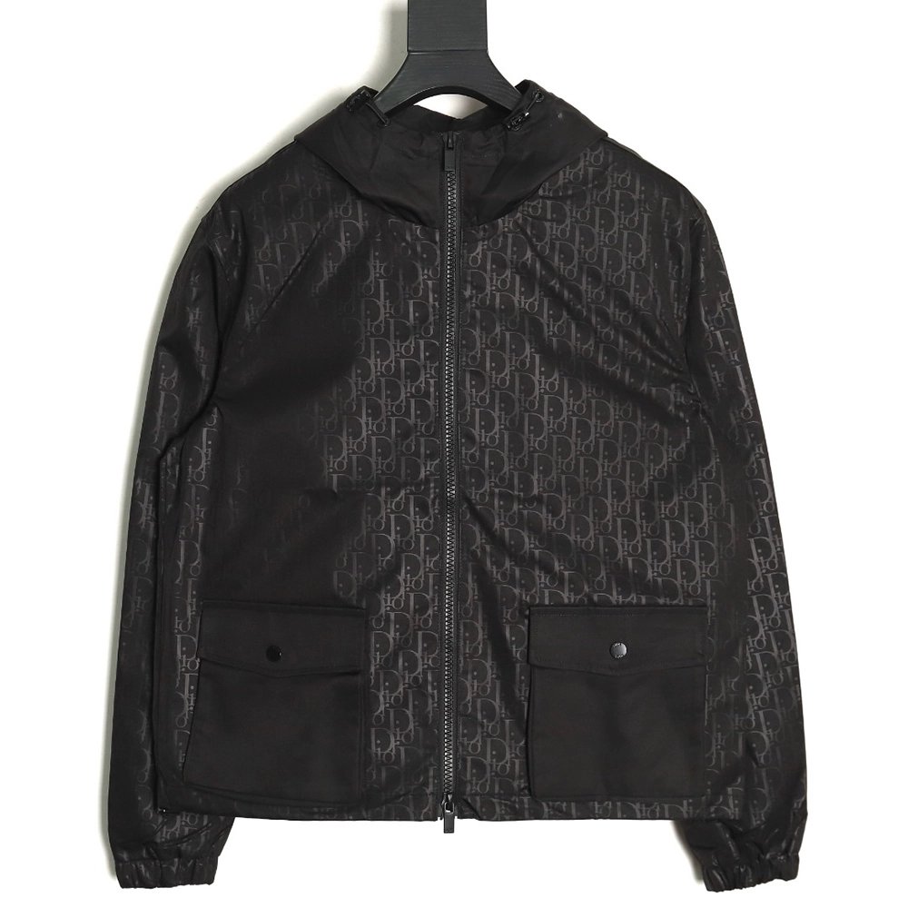 Dior all over printed woven zipup hooded jacket,Cheap Replica Reps Dior