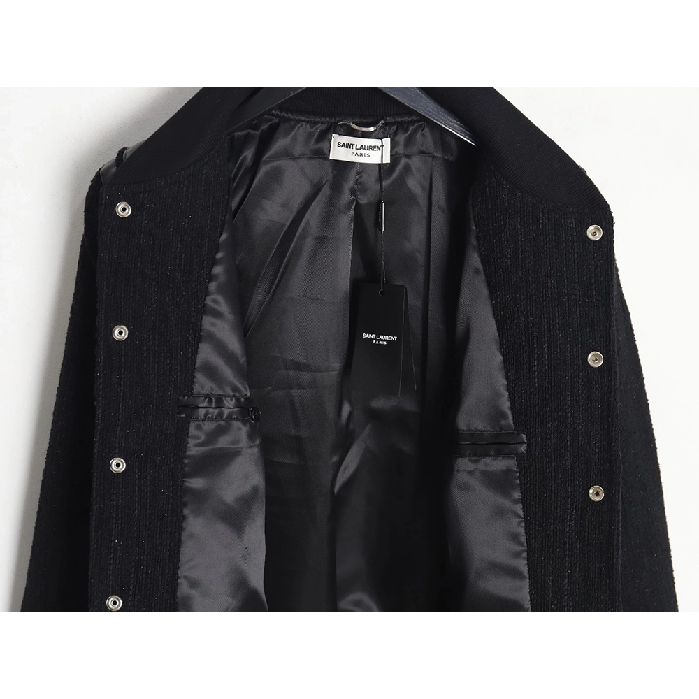 Saint Laurent Paris wooltweed baseball jacket,Cheap Replica Reps Saint Laurent