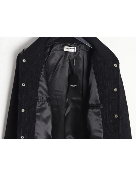 Saint Laurent Paris wooltweed baseball jacket,Cheap Replica Reps Saint Laurent