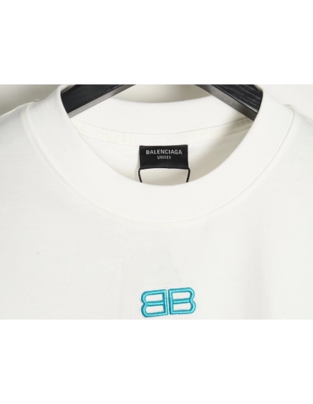 Balenciaga Double B embroidered Tshirt,Cheap Replica Reps Balenciaga