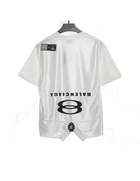 Balenciaga patchwork embroidered jersey short sleeves white,Cheap Replica Reps Balenciaga