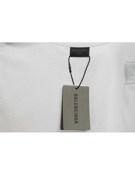 Balenciaga patchwork embroidered jersey short sleeves white,Cheap Replica Reps Balenciaga