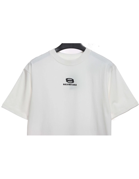 Balenciaga patchwork embroidered jersey short sleeves white,Cheap Replica Reps Balenciaga