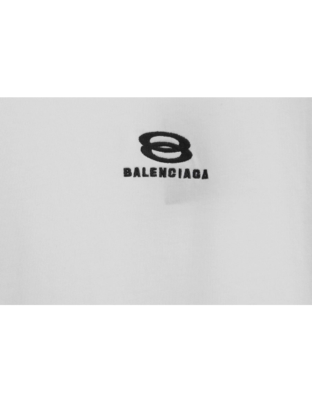 Balenciaga patchwork embroidered jersey short sleeves white,Cheap Replica Reps Balenciaga