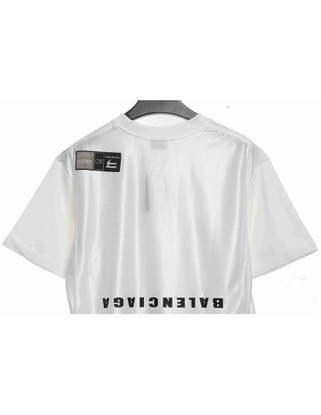 Balenciaga patchwork embroidered jersey short sleeves white,Cheap Replica Reps Balenciaga