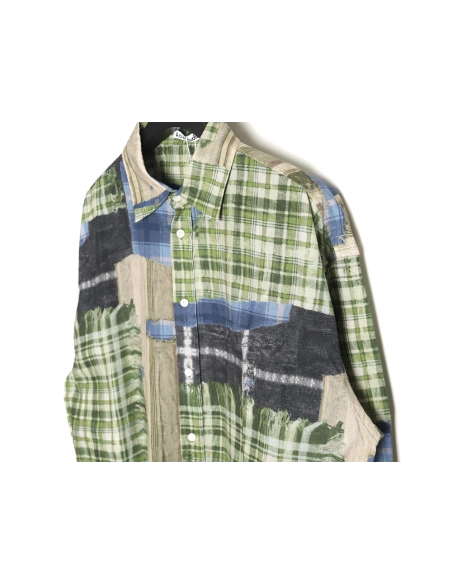 Acne studios patchwork checked shirt TSK1,Cheap Replica Reps Acne Studios
