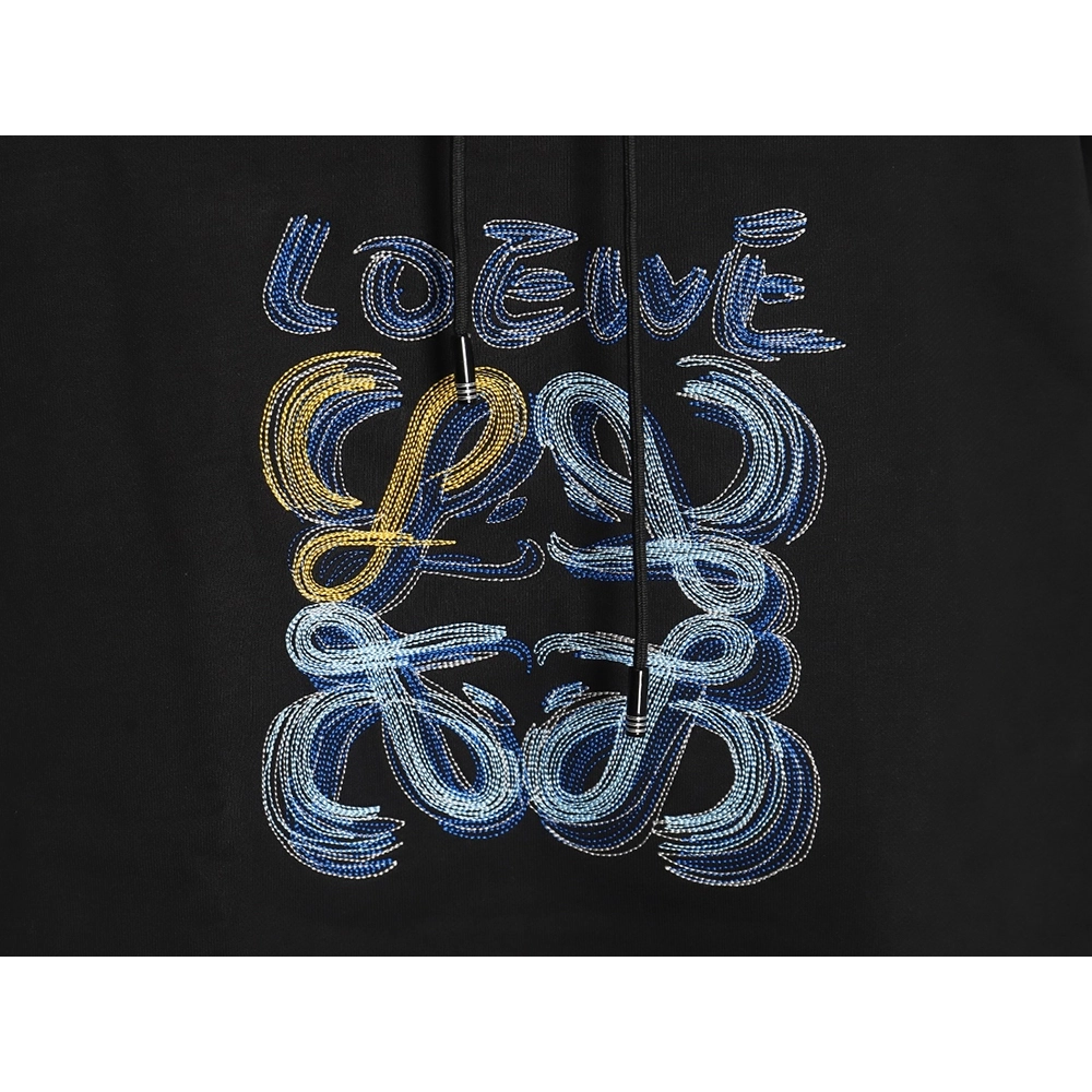 Loewe line logo embroidered hoodie TSK1,Cheap Replica Reps Loewe