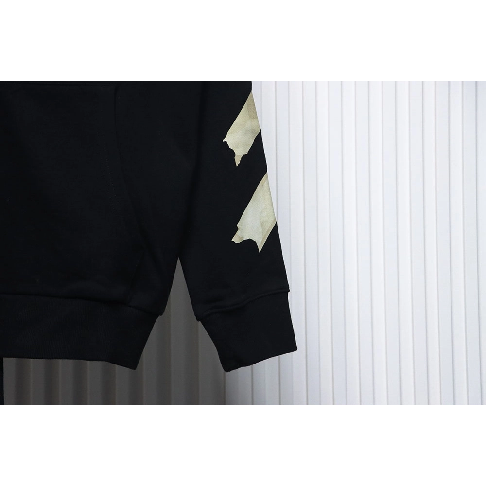Offwhite Yellow Tape Zip Hoodie,Cheap Replica Reps Off White