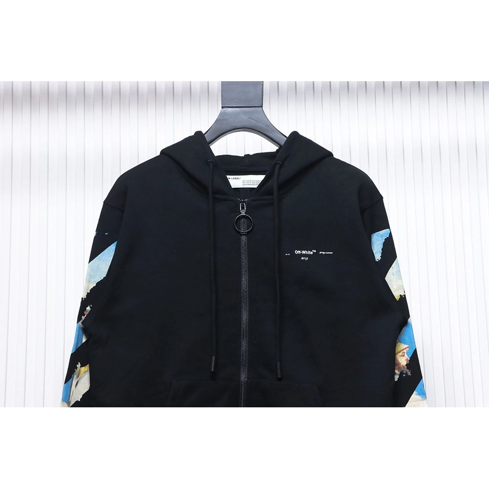 Offwhite painting print zipup hoodie TSK1,Cheap Replica Reps Off White