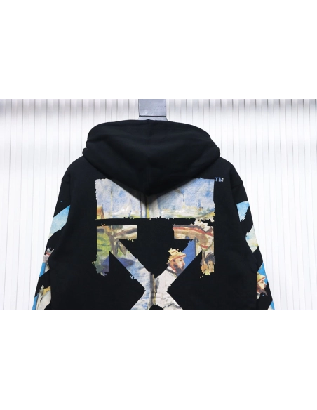 Offwhite painting print zipup hoodie TSK1,Cheap Replica Reps Off White